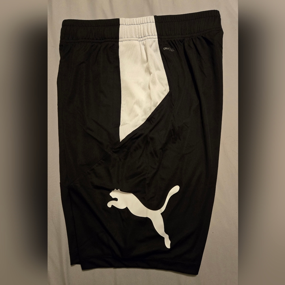 New Puma Black and White Basketball Shorts